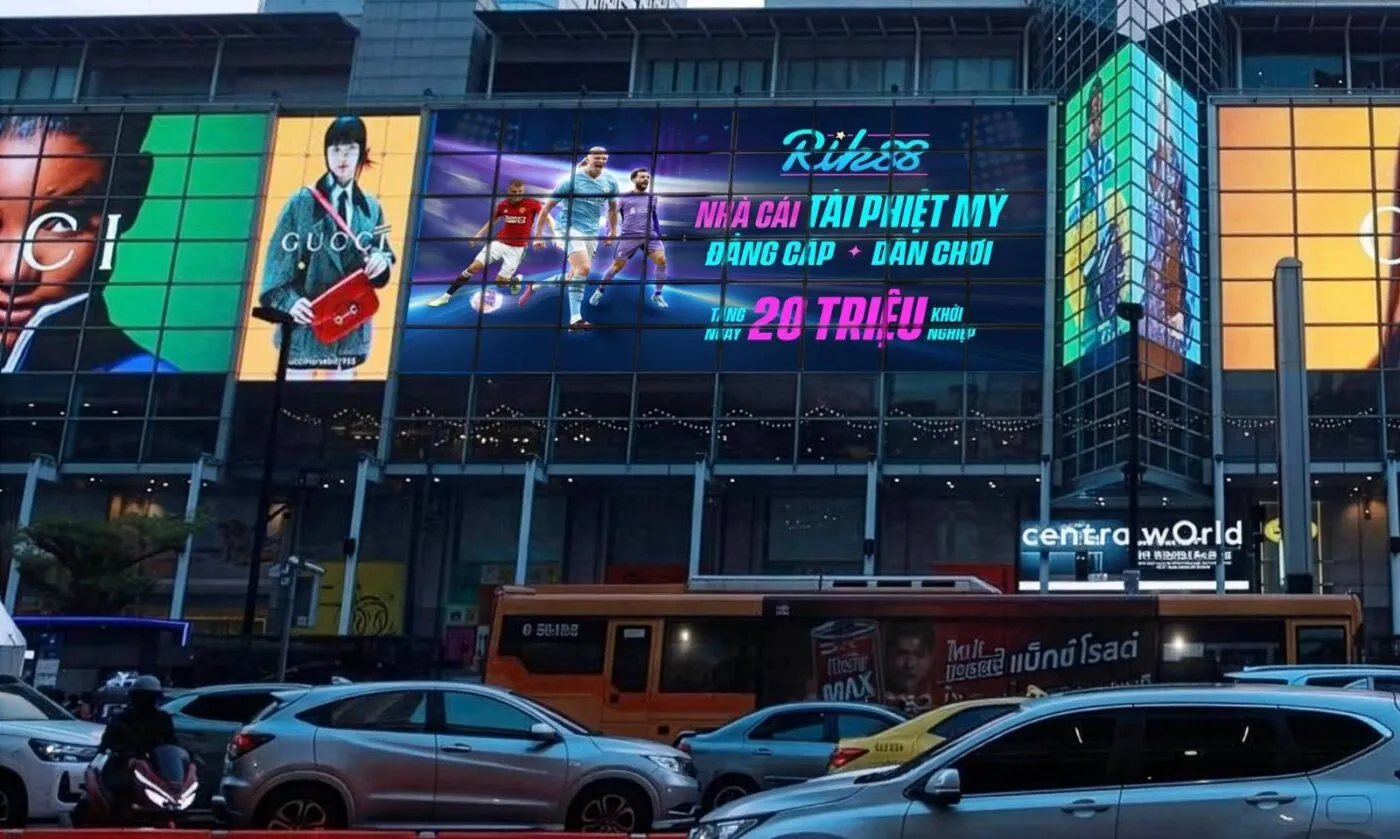 Quảng cáo Rik88 tại Central World Thái đang gây tranh cãi