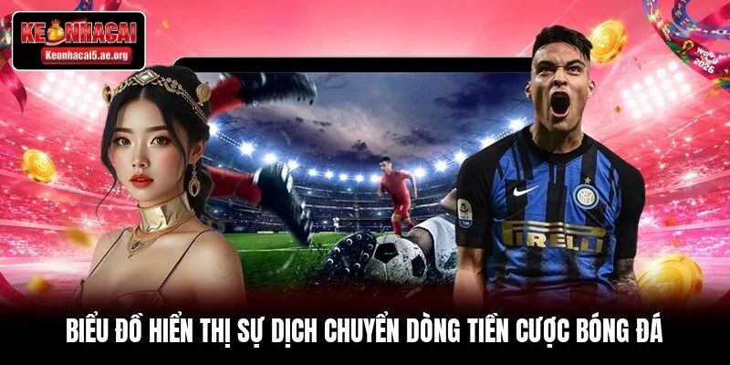 Biểu đồ hiển thị sự dịch chuyển dòng tiền cược bóng đá